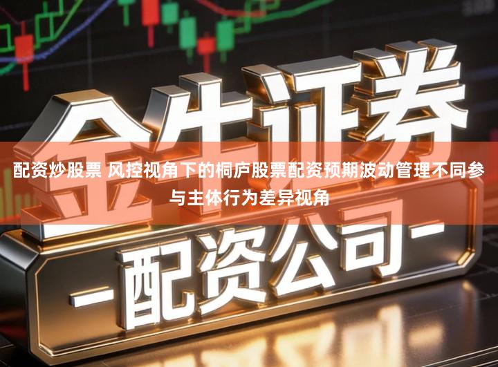 配资炒股票 风控视角下的桐庐股票配资预期波动管理不同参与主体行为差异视角